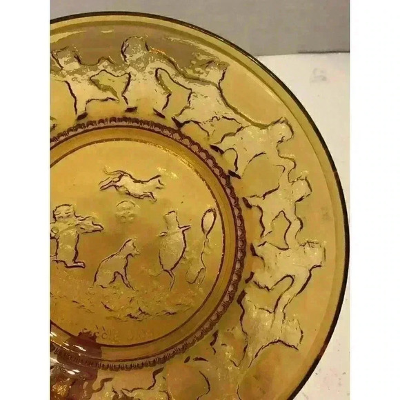 Vintage Indiana Glass Tiara Amber Collector's Plate Hey Diddle Diddle - Picture 7 of 8